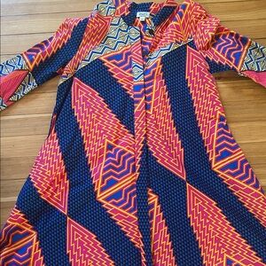 Beautiful Bold Zuri Geometric Print Dress in Navy & Pink Size XS Extra Small